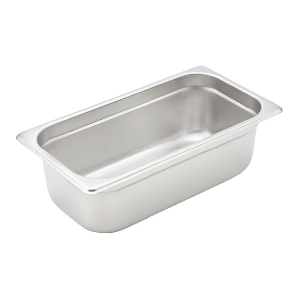 Winco 1/3-size solid steam pan, 4" deep