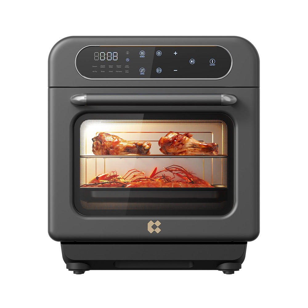 Ciarra 8-in-1 Air Fryer Steam Oven Countertop, 13QT Mini Toaster Oven with Steam, Rapid Steam, Air Fry, Vapor Bake, Steam Clean, Bake, Dried, Ferment