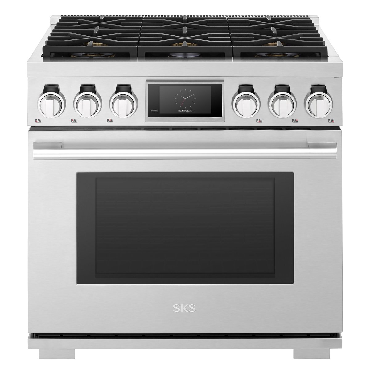 Signature Kitchen Suite 36" Dual-Fuel Pro Range with Steam-Combi Oven, 6 Burners