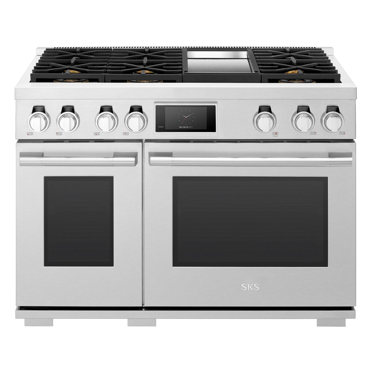 48" Dual-Fuel Pro Range with Steam-Combi Oven, 6 Burners and Griddle